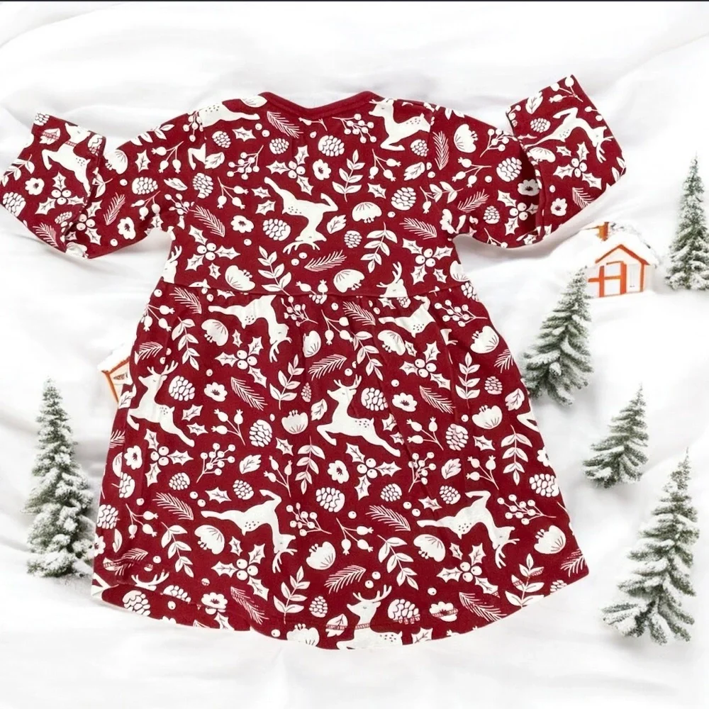 Touched by Nature  Red and White Toddler Girl Dress